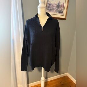 Tasso Elba Black Quarter-Zip Sweater